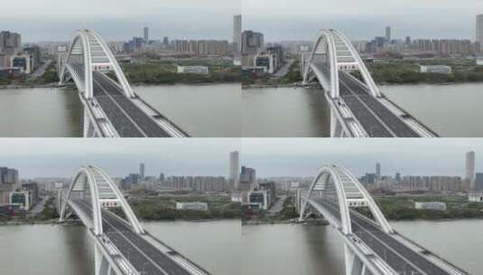 上海卢浦大桥无车空城0050高清在线视频素材下载