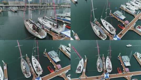 大连东港码头船舶高清在线视频素材下载