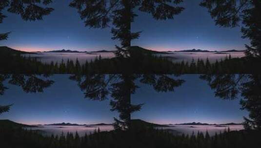 夜晚湖泊星空全景景观高清在线视频素材下载