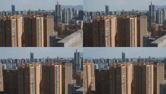 城市视频高楼林立的云南昆明西山区楼盘近景高清在线视频素材下载