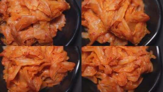 韩式辣白菜泡菜咸菜小菜高清在线视频素材下载