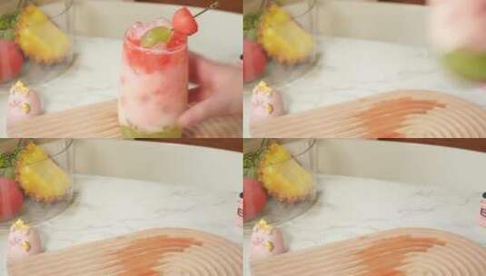 网红西瓜水果茶高清在线视频素材下载