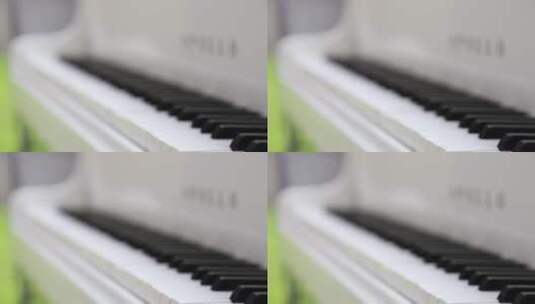白色钢琴键特写镜头高清在线视频素材下载