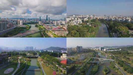 深圳河道生态镜头高清在线视频素材下载