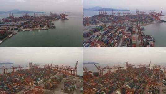 深圳蛇口码头港口多角度航拍高清在线视频素材下载