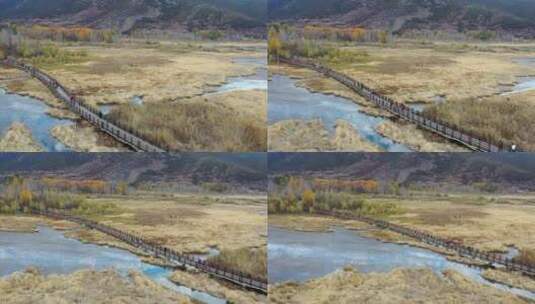 四川凉山泸沽湖走婚桥高清在线视频素材下载