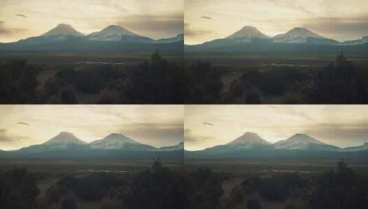 黄昏时分的山脉天际线景观高清在线视频素材下载
