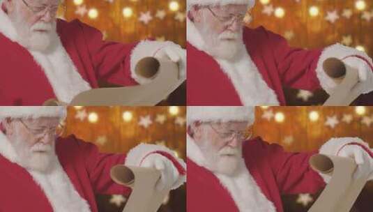读卷轴的圣诞老人高清在线视频素材下载