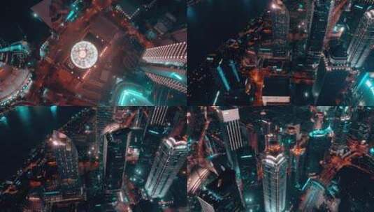 上海夜景航拍高清在线视频素材下载