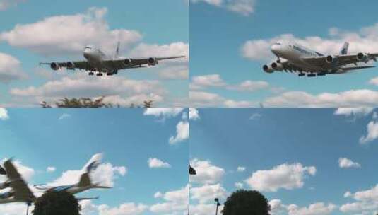 大型客机起飞过天空高清在线视频素材下载
