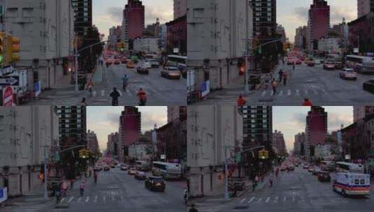 城市航拍纽约帝国大厦摩天大楼纽约街道交通高清在线视频素材下载