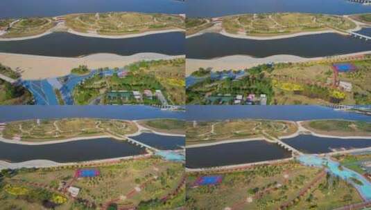 航拍厦门马銮湾生态公园景观高清在线视频素材下载