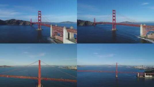 航拍美国旧金山金门大桥高清在线视频素材下载