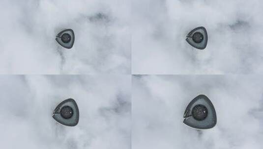 云海里的上海中心顶部4K高清在线视频素材下载