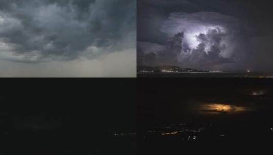 乌云闪电雷暴天气壮丽景观空镜头高清在线视频素材下载