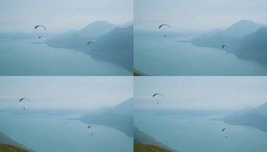降落伞 滑翔伞 高空航拍 极限运动高清在线视频素材下载