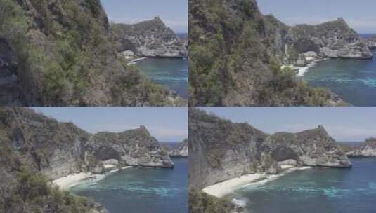 4K巴厘岛海岛佩妮达岛海浪航拍风光高清在线视频素材下载