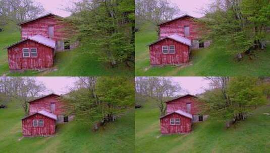 红色的房子高清在线视频素材下载