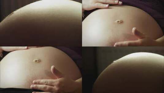 孕妇肚皮高清在线视频素材下载