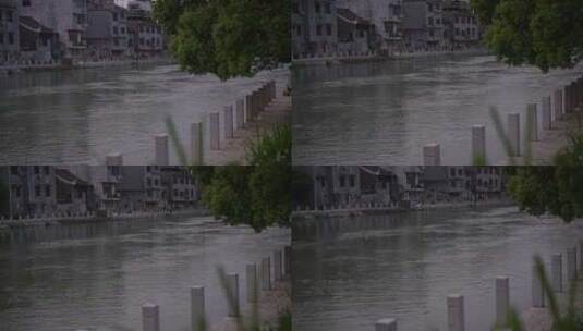 城市河流走廊河堤高清在线视频素材下载
