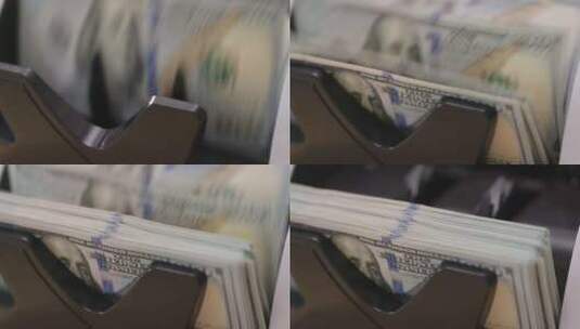 点钞机正在数纸币高清在线视频素材下载