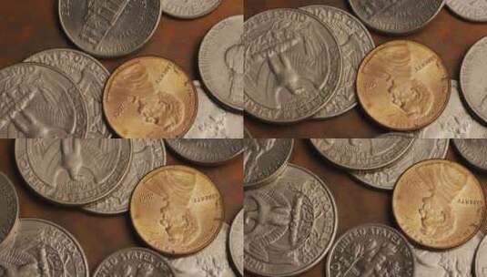 美国货币硬币高清在线视频素材下载