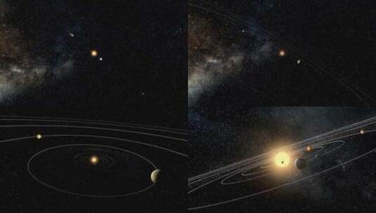 模型素材 远景太阳系行星 宇宙星系高清在线视频素材下载