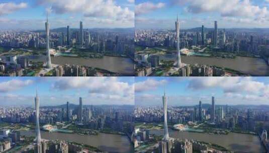 广州塔蓝天-4高清在线视频素材下载