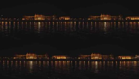 拍摄河边夜景高清在线视频素材下载