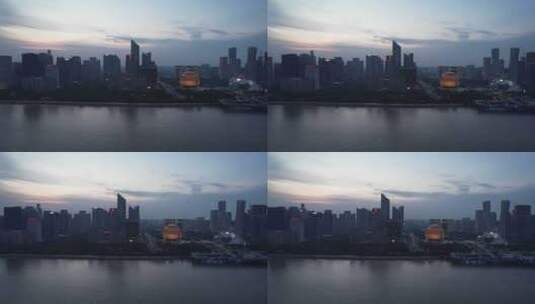 杭州城市阳台市民中心高清在线视频素材下载
