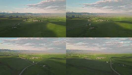 喀拉峻草原上的蒙古包高清在线视频素材下载