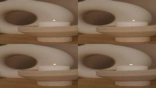点燃的一个白色蜡烛高清在线视频素材下载