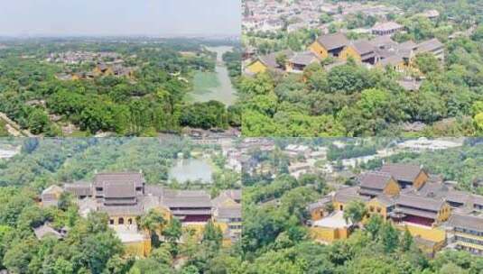 航拍扬州观音山大明寺栖灵塔景区高清在线视频素材下载