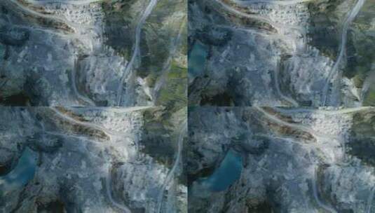 无人机正飞过美丽的采石场。石材工业高清在线视频素材下载