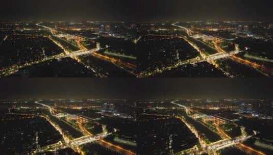 江苏苏州姑苏区老城区夜景灯光航拍高清在线视频素材下载