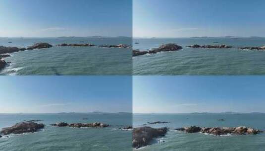 大海航拍海上礁石海水海洋风光海天一线风景高清在线视频素材下载