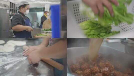 各种美食展示炒菜厨房食材美食制作高清在线视频素材下载