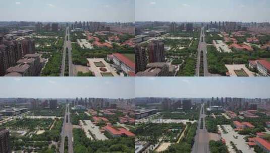 河南许昌市政府航拍高清在线视频素材下载