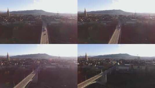 Kornhausbrucke桥鸟瞰图高清在线视频素材下载