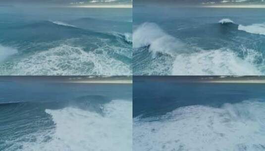 大西洋风暴时大浪的鸟瞰图高清在线视频素材下载