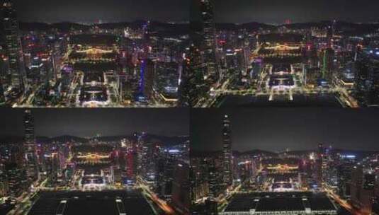 深圳福田夜景航拍高清在线视频素材下载
