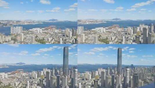 高处拍摄城市全景视频高清在线视频素材下载