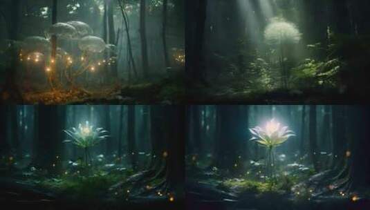 丛林森林花朵盛开CG写实高清在线视频素材下载