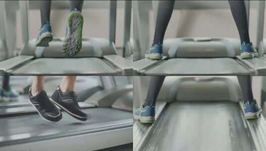 在健身房跑步机上锻炼高清在线视频素材下载