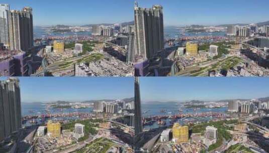 香港维多利亚港航拍高清在线视频素材下载