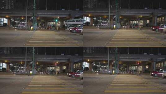香港屯门街景夜景高清在线视频素材下载