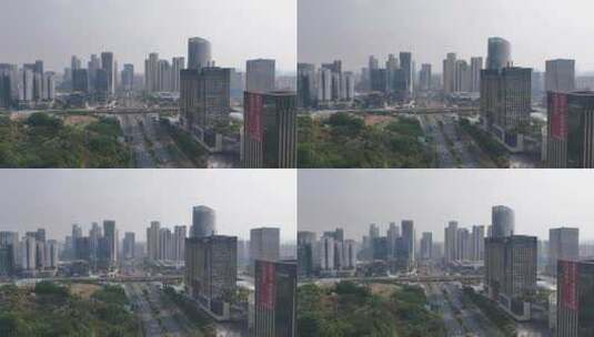 广西南宁五象新区交通建筑航拍高清在线视频素材下载