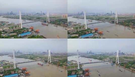 上海_徐浦大桥_道路桥梁_航拍延时高清在线视频素材下载