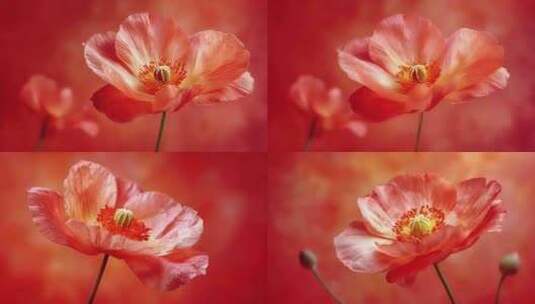 红色粉色郁金香花朵田园鲜花盛开春天大自然高清在线视频素材下载