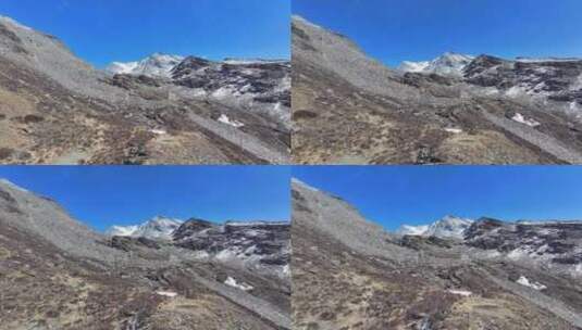 四川阿坝航拍攀登岷山山脉四根香峰的登山者高清在线视频素材下载